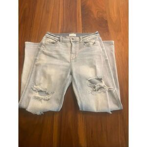 Studio Blue Women's Light Wash Blue Ripped Stretch Denim Boyfriend Jeans Size 28